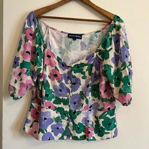 ‘’Blooming Peonies’’ Crop Shirt